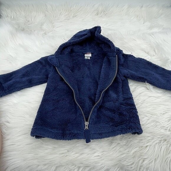 NWT Hanna Andersson Baby Jacket in Marshmallow Navy Blue Size 3T 90 - Picture 5 of 8
